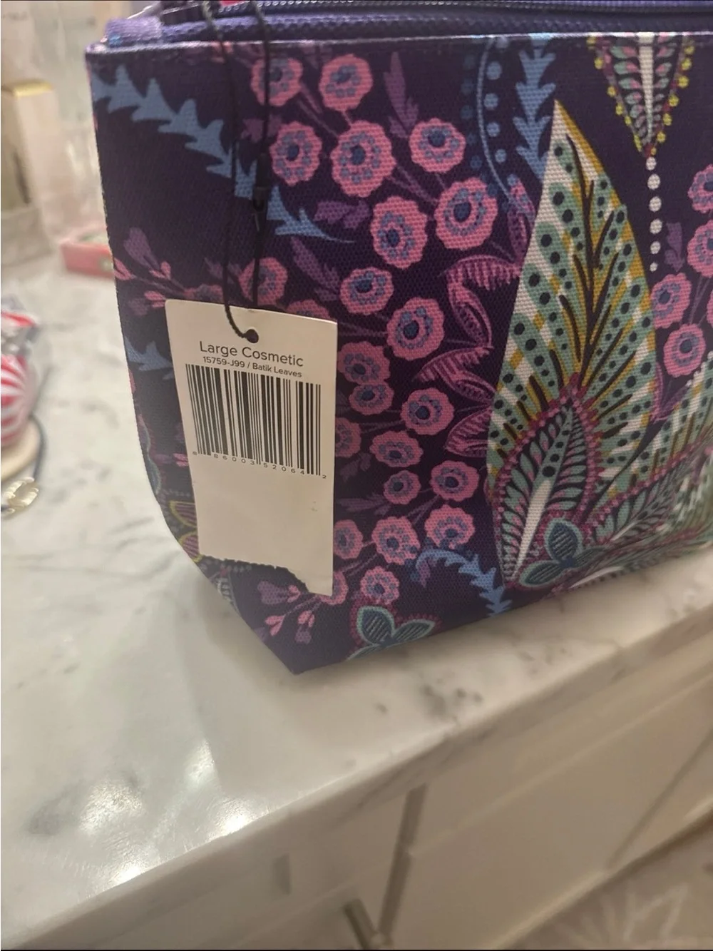 Vera Bradley Purple Floral Zip Cosmetic Pouch
